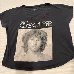 Rare Bravado Black/Gray  Cropped The Doors Portrait Tee Medium